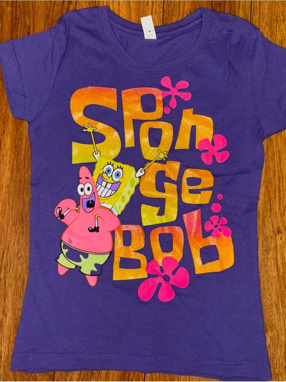 Y2K SpongeBob SquarePants purple baby tee